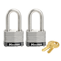 Master Lock 44mm Padlock 2 Pack - Laminated Stainless Steel - Weather Resistant - SuperSaverAU - view 1