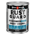 White Knight Rust Guard Epoxy Enamel Paint 1L - Black Gloss, Solvent Based Metal Paint