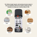 White Knight Squirts 310g Black Satin Spray Paint - Indoor/Outdoor