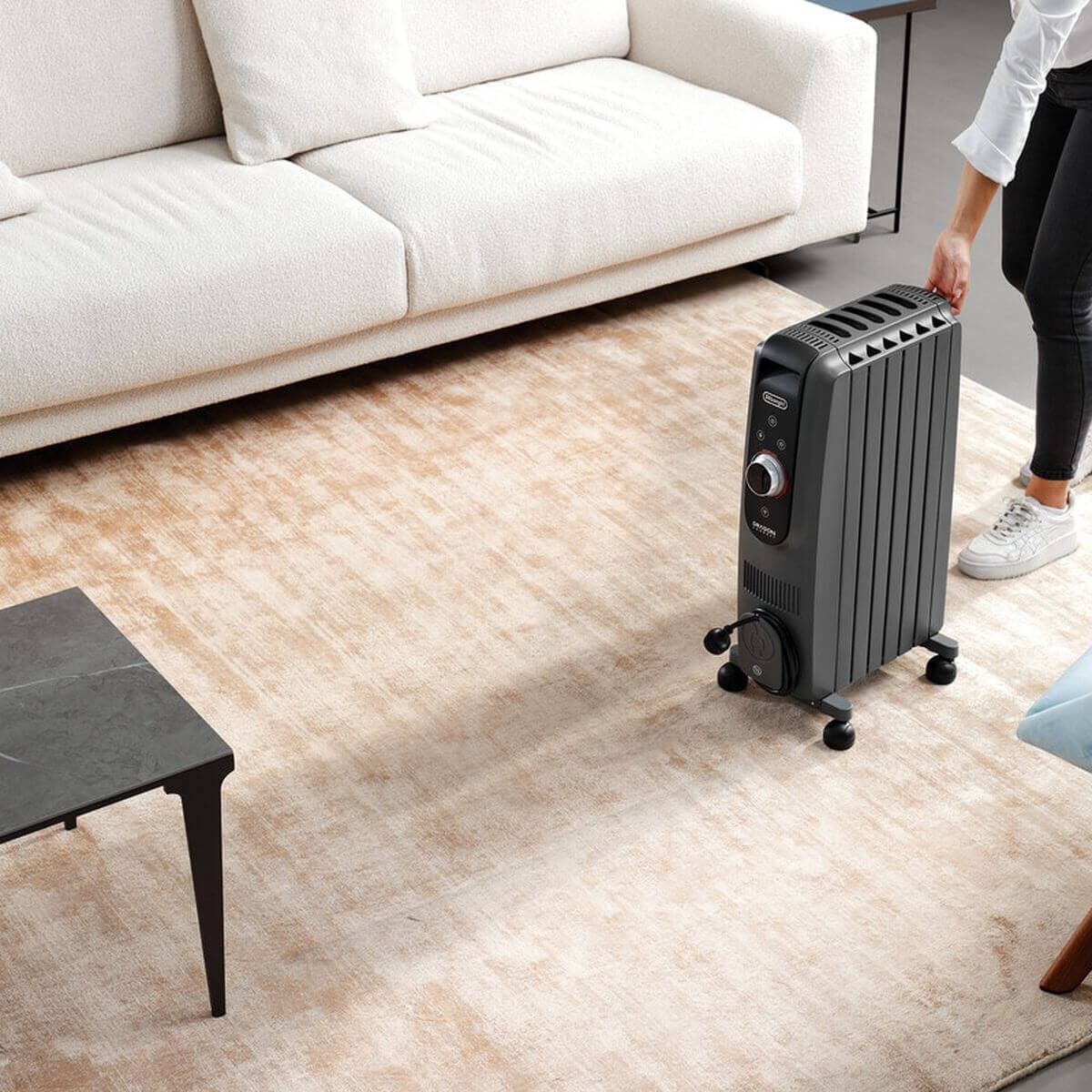 DeLonghi Dragon 5 Pro Oil Column Heater - Grey - WiFi App Control - Digital Thermostat - TRD50615WIFI
