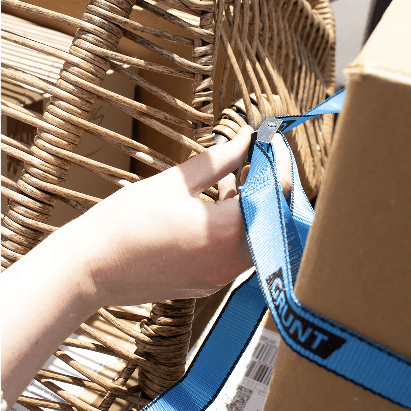 Grunt 25mm x 2m Pull Tie Down Strap, Quick Release, 100kg, Polyester, UV Protected