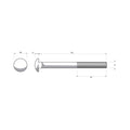 Zenith M16 x 180mm Hot Dip Galvanised Cup Head Bolt & Nut - 4.6 Grade Steel