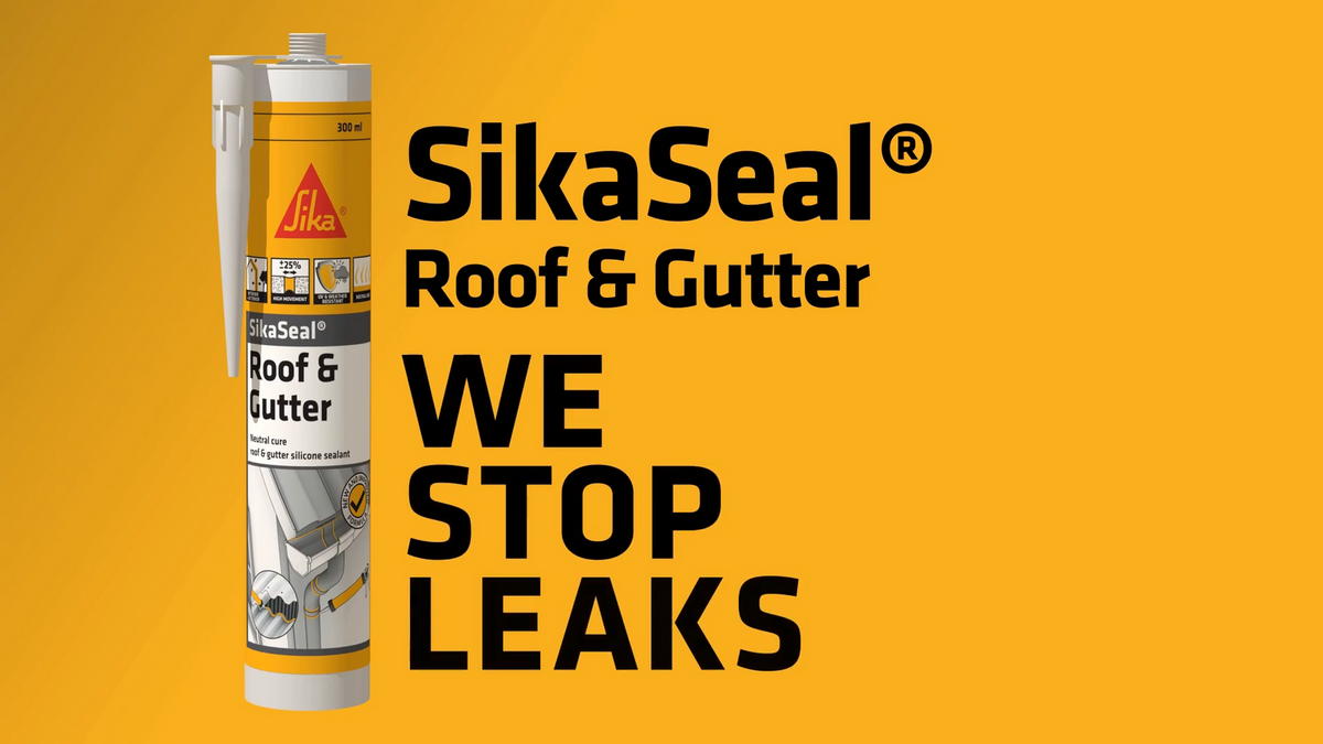 Sika SikaSeal Roof & Gutter Silicone Sealant 300ml, White UV Resistant