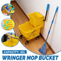 32 Litre Wringer Mop Bucket and Mop Set with Sturdy PP Material for Home Floor Cleaning