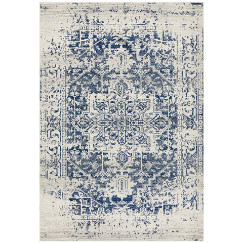 Rug Culture Evoke 253 White/Navy Indoor Rug 230 x 160cm - SuperSaverAU - view 1