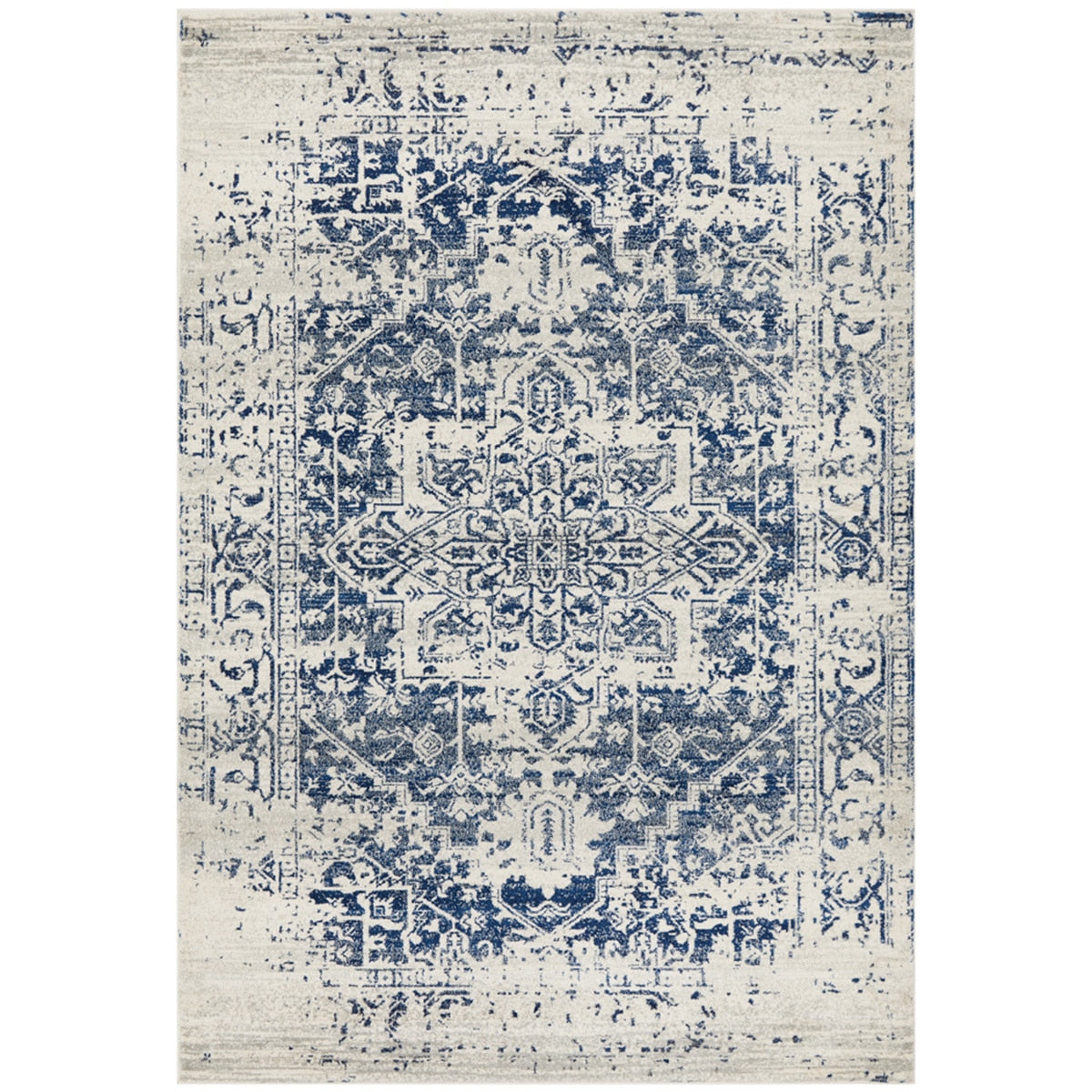 Rug Culture Evoke 253 White/Navy Indoor Rug 290 x 200cm - SuperSaverAU - view 1