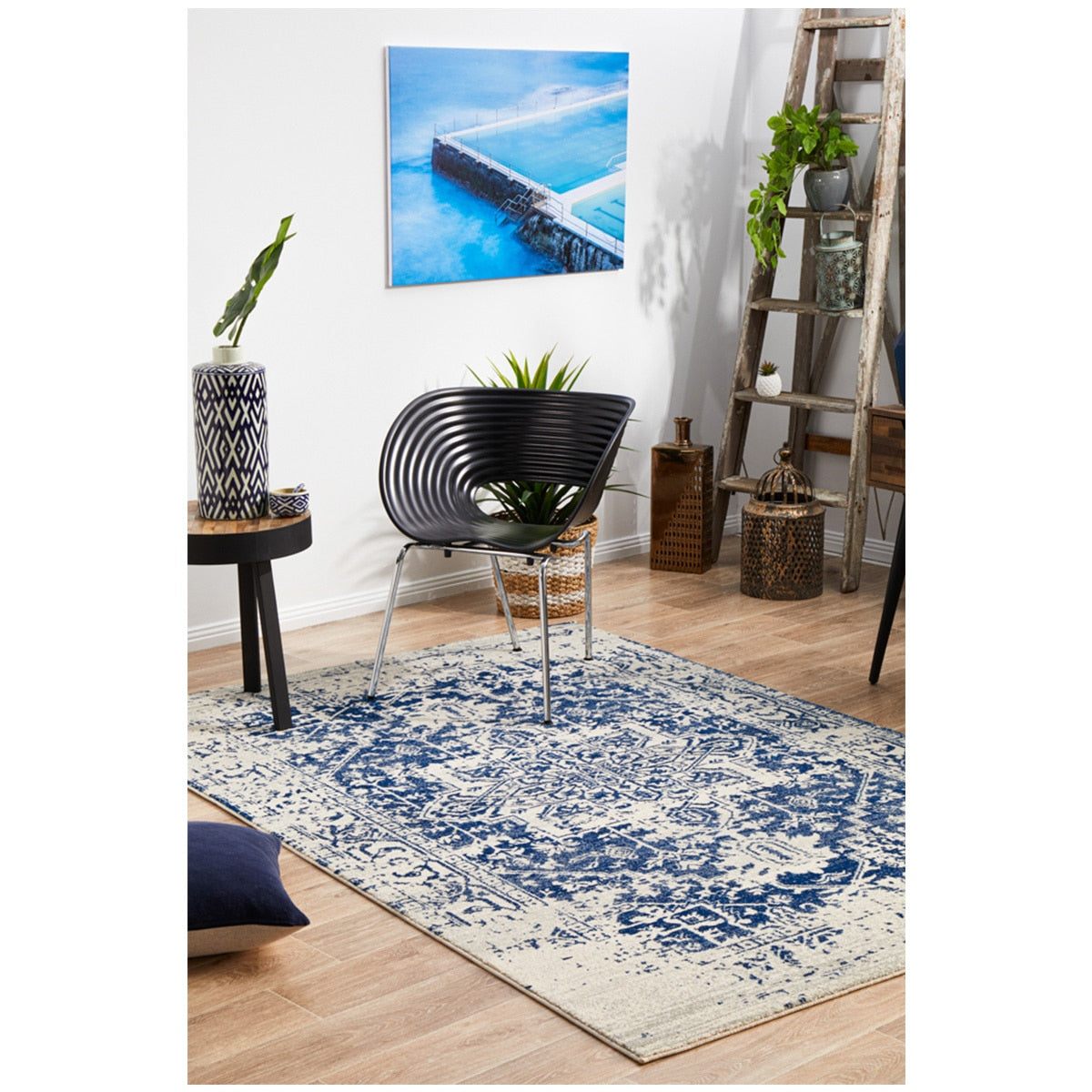 Rug Culture Evoke 253 White/Navy Indoor Rug 400 X 300cm