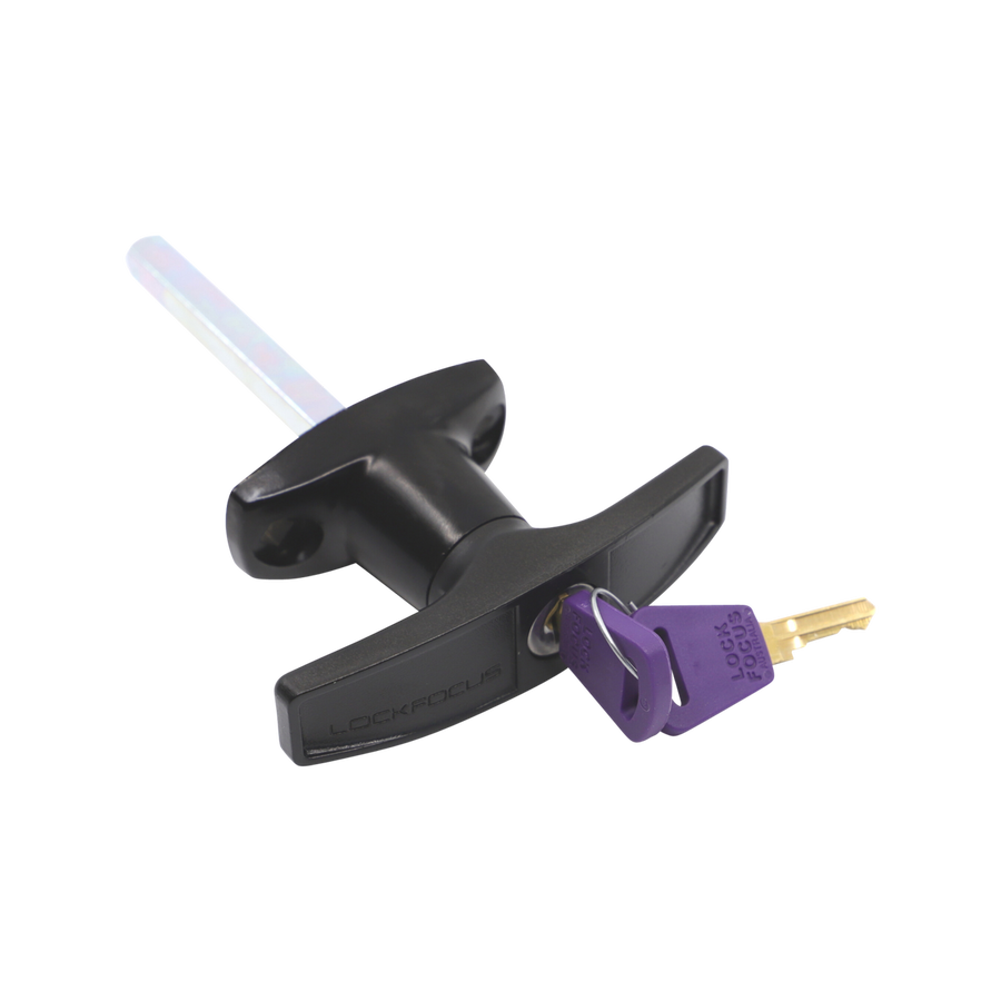 Liftaway Black T-Handle Lockable Garage Door - 44.5mm Steel - Easy Fit - SuperSaverAU - view 1