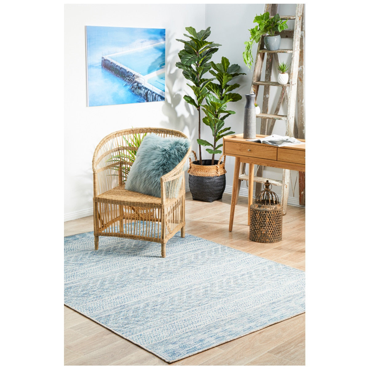 Rug Culture Terrace 5505 Rug 230 x 160cm Blue - SuperSaverAU - view 7