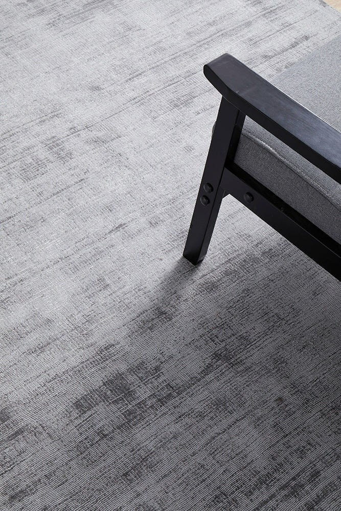 Rug Culture Bliss Large Hand Loomed Viscose Rug 280x190cm - Grey - Cotton Backing - BLSGREY280X190