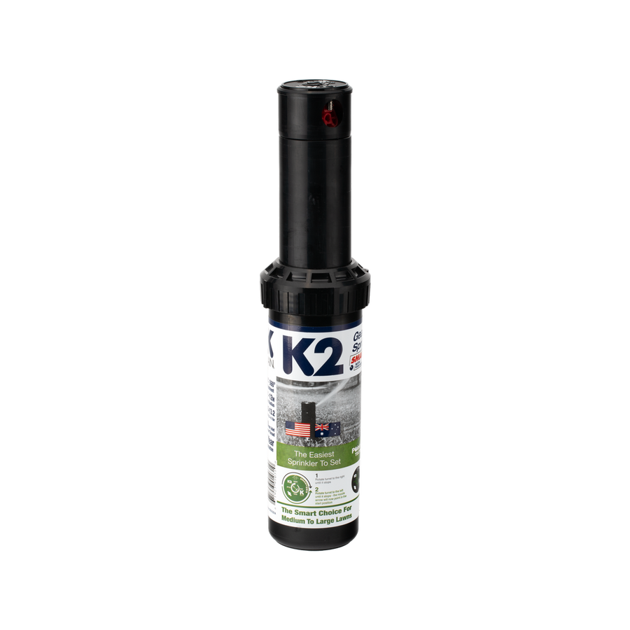 K-Rain K2 Gear Drive Sprinkler - 11m - Plastic - Easy Arc Adjustment - SuperSaverAU - view 1