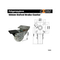 Move It 50mm Polypropylene Swivel Plate Castor with Brake Durable - SuperSaverAU - view 2