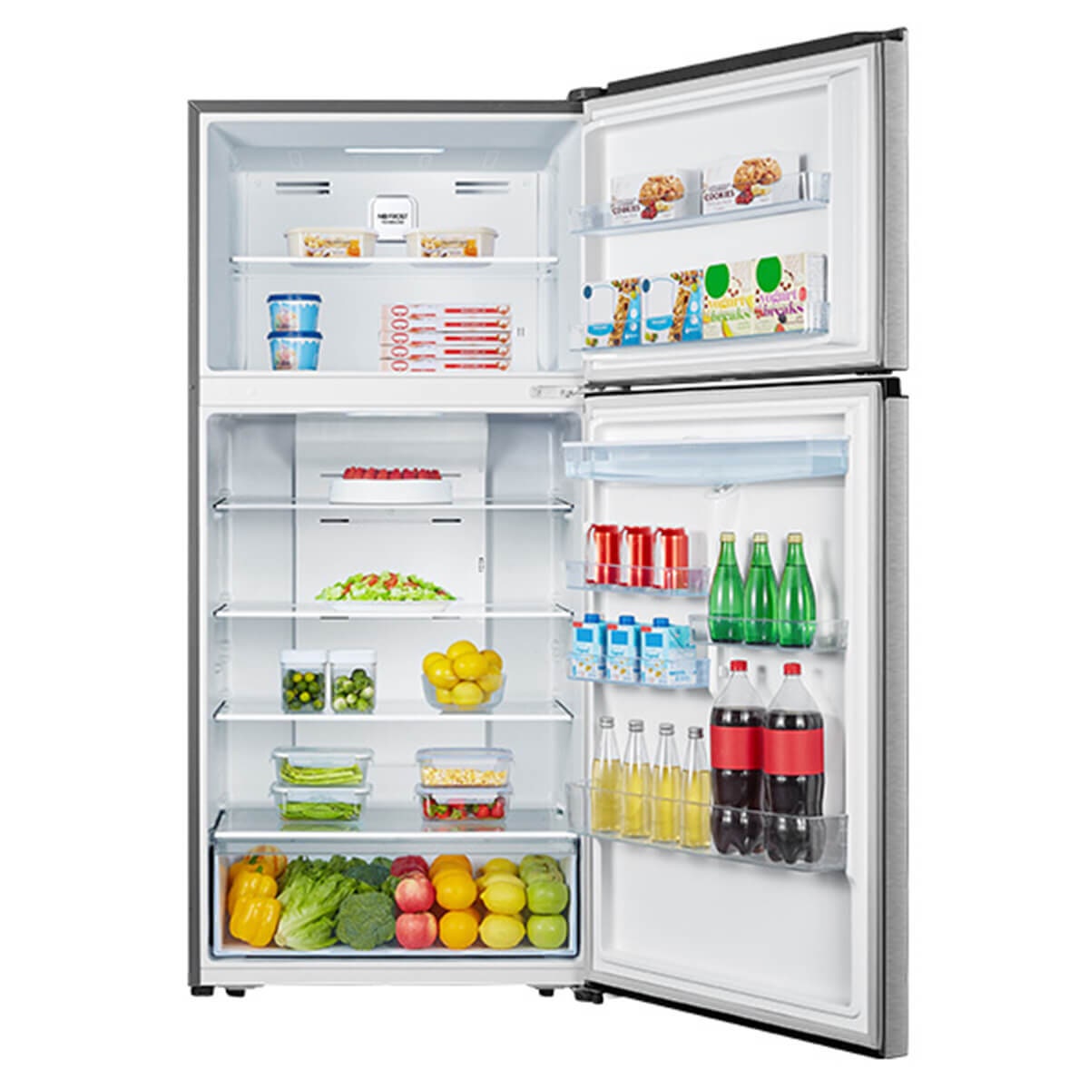 Hisense 496L Top Mount Fridge - Stainless Steel - Non-Plumbed Water Dispenser - Frost Free - HRTF497SW