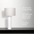 Verve Design 42cm Sierra Lamp Base - Matte White - Indoor Use - Corrosion Resistant - SuperSaverAU - view 2