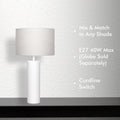 Verve Design Sierra 42cm Matte White Metal Lamp Base E27 40W AM24