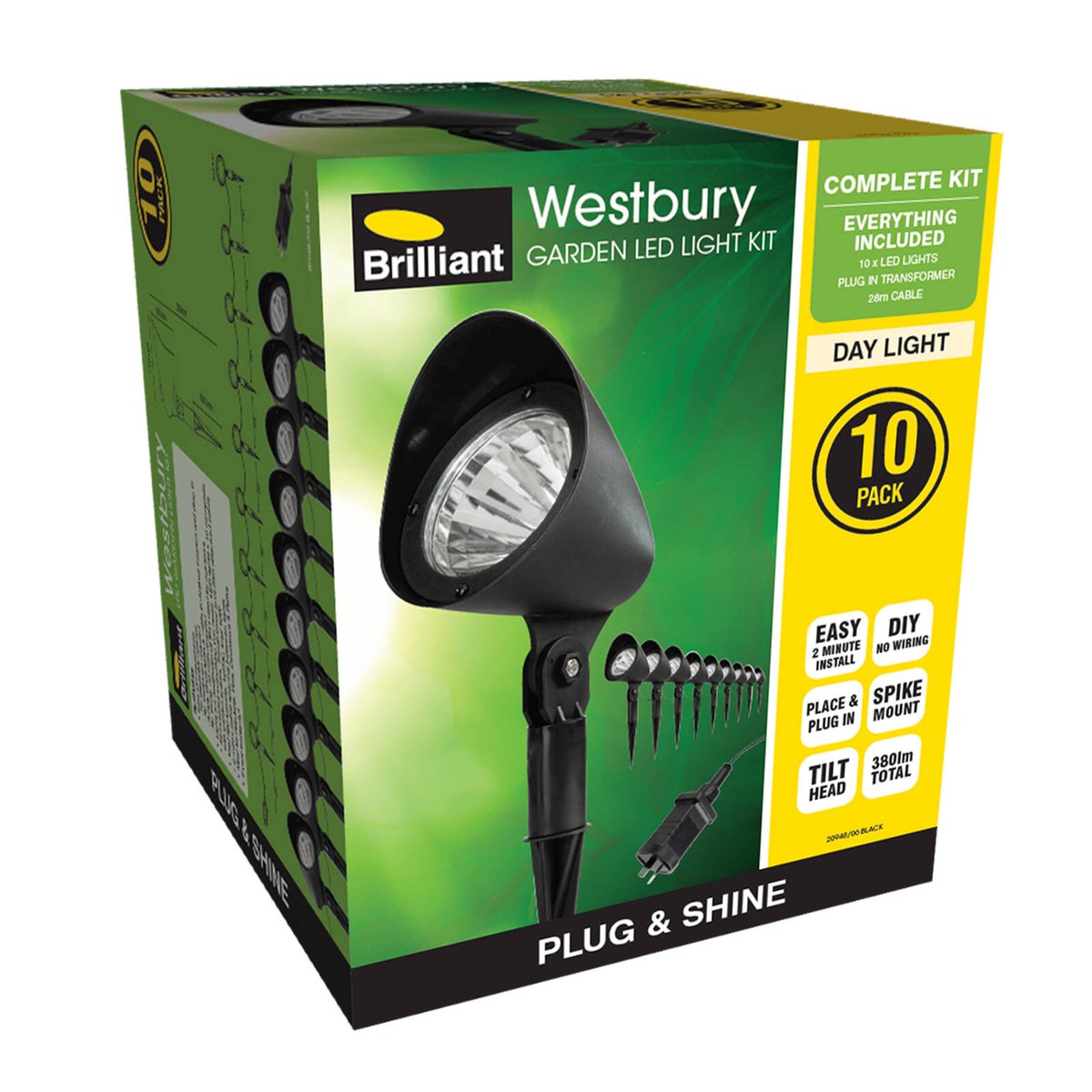 Brilliant Westbury LED Garden Light Kit 10 Pack - 1W 12V - Black - 28m Cable - SuperSaverAU - view 5