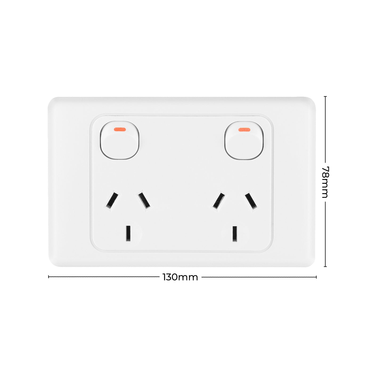 DETA Double Power Point White Polycarbonate 10A 240V 10 Pack Trade Pack