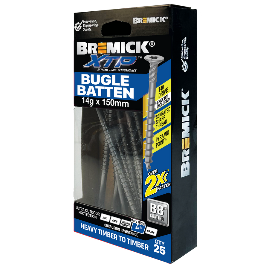 Bremick XTP Bugle Batten 14g x 150mm T40 B8 - 25 Pack - Fast Installation - SuperSaverAU - view 1