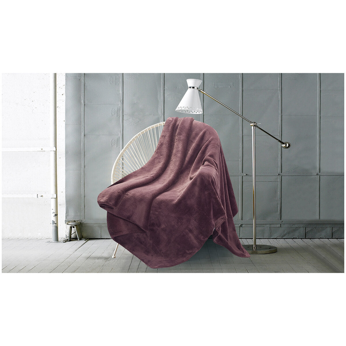 Amari Luxury Velvet Throw 152cm x 177cm Light Brown Oversize Warm Cozy Plush 600 gsm - SuperSaverAU - view 1