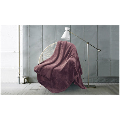 Amari Luxury Velvet Throw 152cm x 177cm Light Brown Oversize Warm Cozy Plush 600 gsm