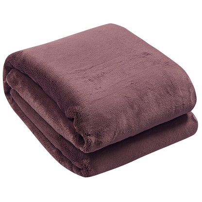 Amari Luxury Velvet Throw 152cm x 177cm Light Brown Oversize Warm Cozy Plush 600 gsm