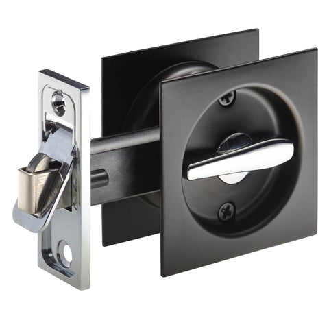 Gainsborough Privacy Cavity Sliding Door Set - 65mm - Matt Black - Lockable - SuperSaverAU - view 1