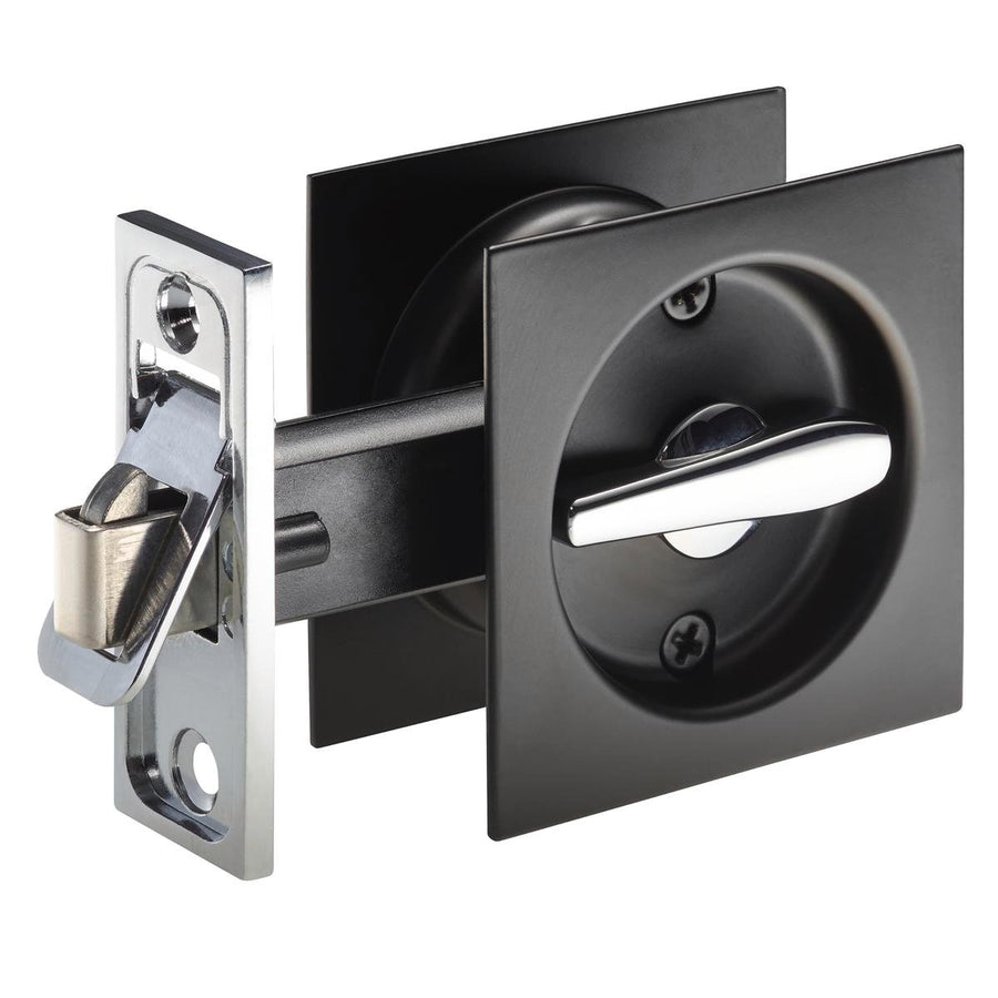 Gainsborough Privacy Cavity Sliding Door Set - 65mm - Matt Black - Lockable - SuperSaverAU - view 1