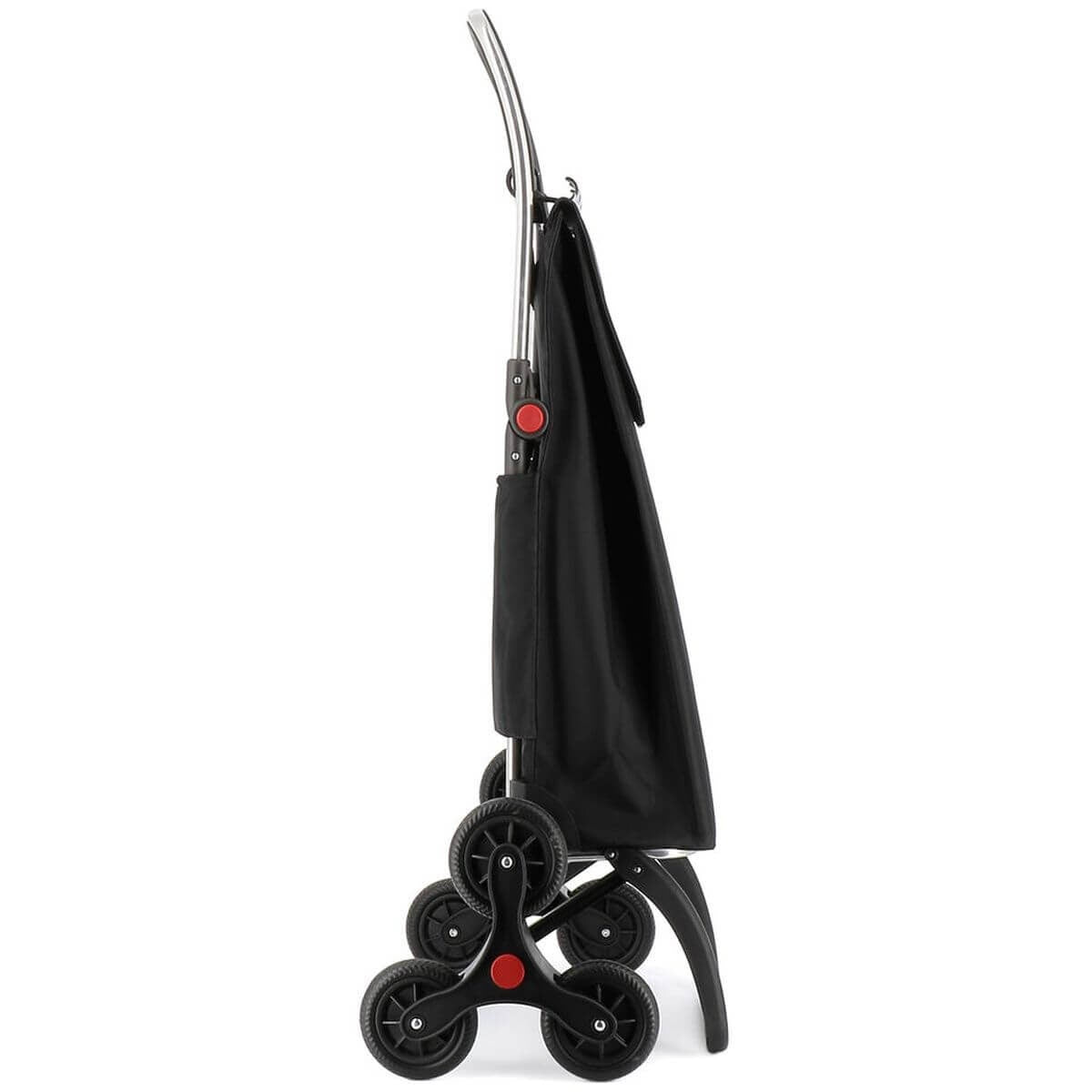 Rolser Akanto 6-Wheel Folding Shopping Trolley - Aluminium Chassis, Removable Wheels, Black - R-AKA018-1023