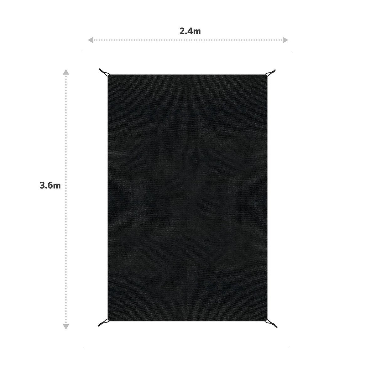 Coolaroo Shade Sail - 2.4m x 3.6m - Graphite - Heatshield Technology - UV Protection - SuperSaverAU - view 4