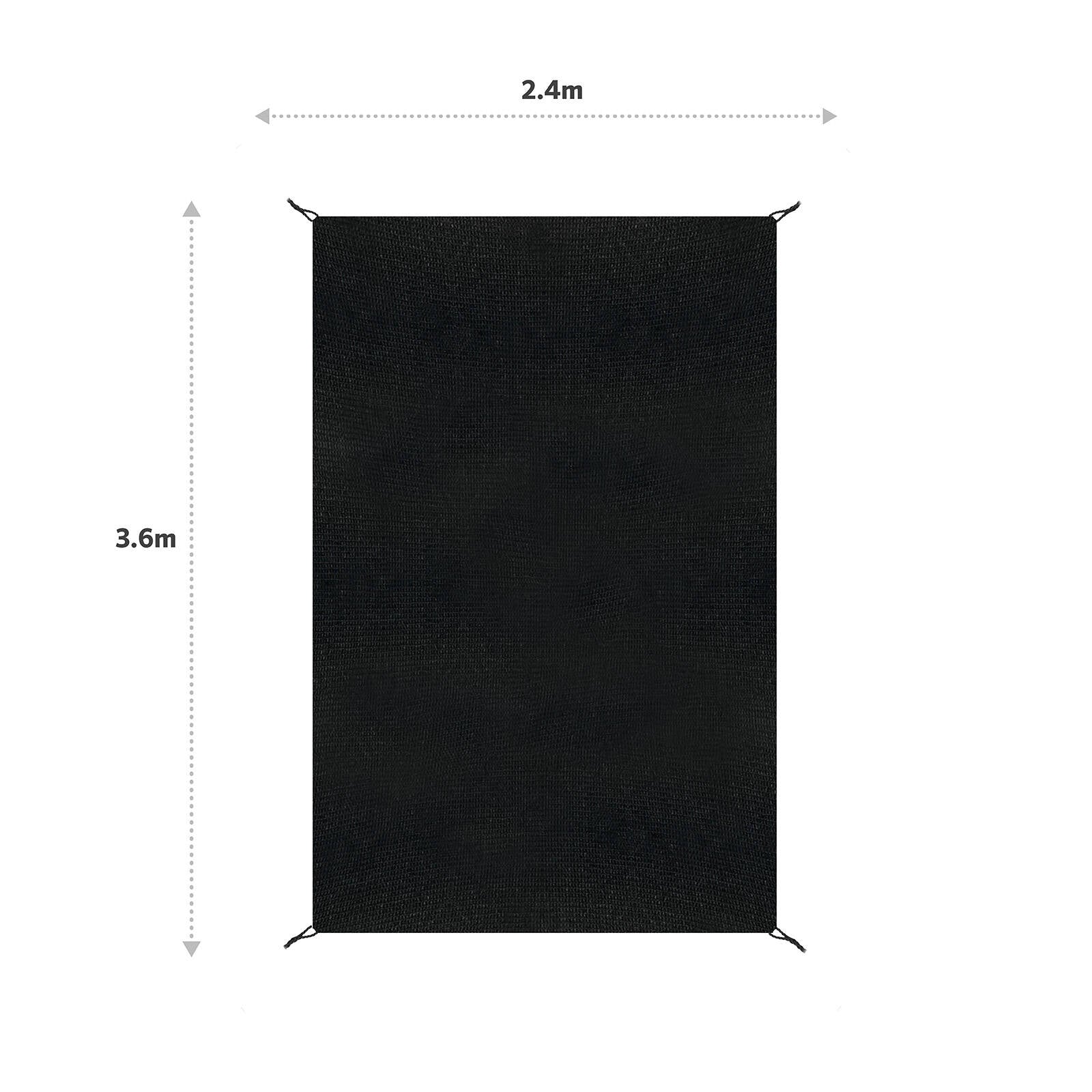 Coolaroo Graphite 2.4 x 3.6m Heatshield Ready-To-Hang Rectangle Shade Sail, HDPE, Up to 90% UV Block