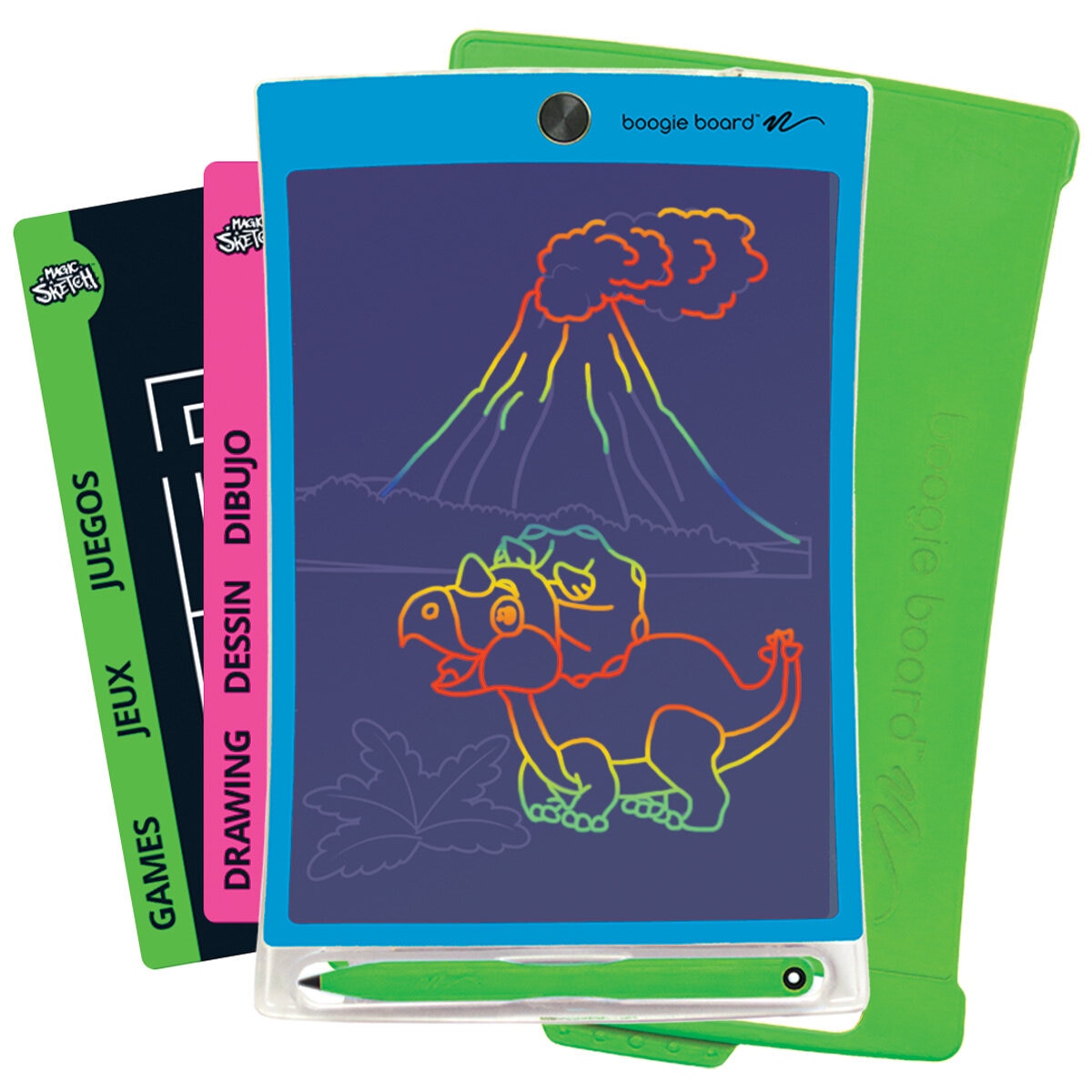 Boogie Board Magic Sketch Club Pack | Reusable Drawing Kit with Carrying Case | Transparent Colourful Surface | No Mess Toy | CR2016 Battery