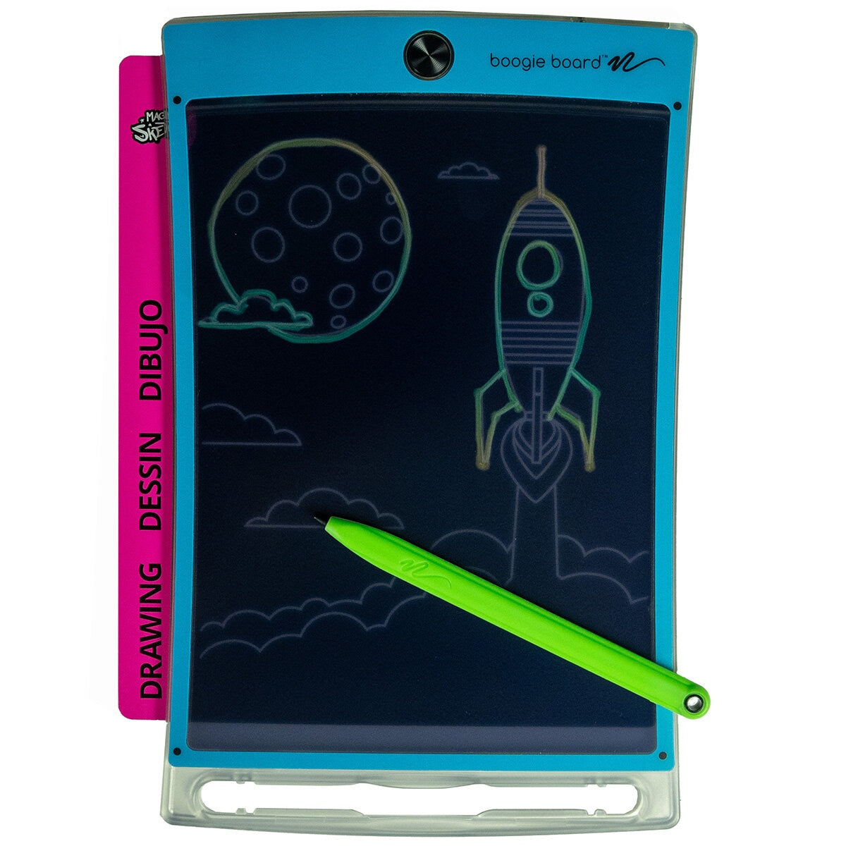 Boogie Board Magic Sketch Club Pack | Reusable Drawing Kit with Carrying Case | Transparent Colourful Surface | No Mess Toy | CR2016 Battery