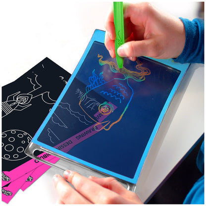 Boogie Board Magic Sketch Club Pack | Reusable Drawing Kit with Carrying Case | Transparent Colourful Surface | No Mess Toy | CR2016 Battery