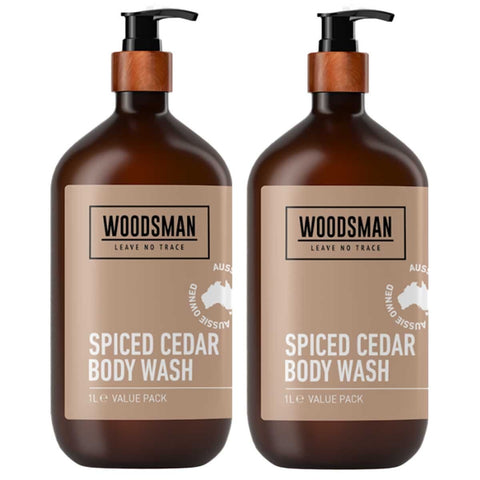 Woodsman Spiced Cedar Body Wash 2 x 1L - SuperSaverAU - view 1