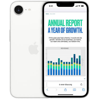 Apple iPhone 16e 128GB White - A18 Chip, 48MP Fusion Camera, Supersized Battery, OLED Display