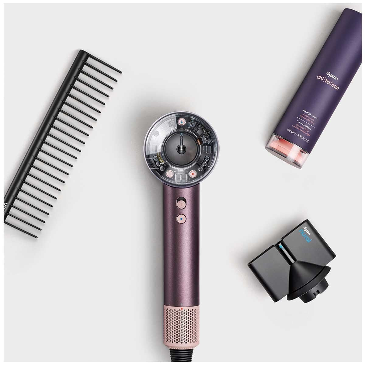 Dyson Supersonic Nural Hair Dryer Jasper Plum 599013-01 | Scalp Protection, Intelligent Styling, Wave + Curl Diffuser