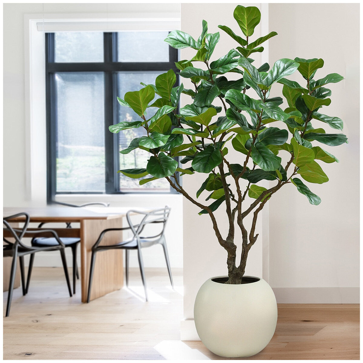 CGH Artificial Fiddle Leaf Fig Tree 2.4M Lifelike Realistic Appearance High-Quality Artisan Planter Indoor Use