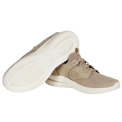 Skechers Men's Delson Tan AU 11 Shoe - Air-Cooled Memory Foam, Flexible Outsole