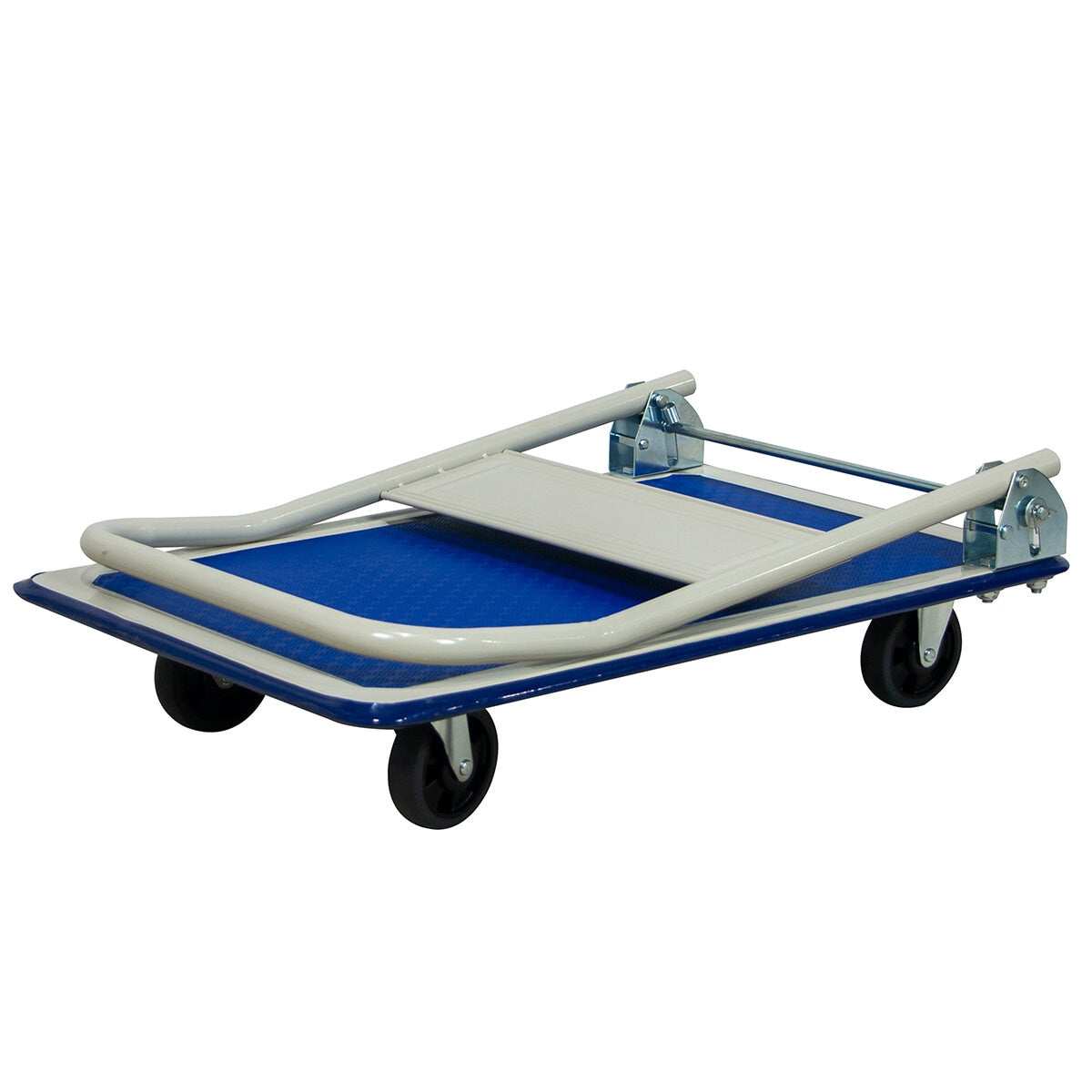 Folding Platform Trolley 150kg with Durable Steel Platform, Non-Slip PVC Covering, TPR Wheels - Ideal for Office, Warehouse, and Garage