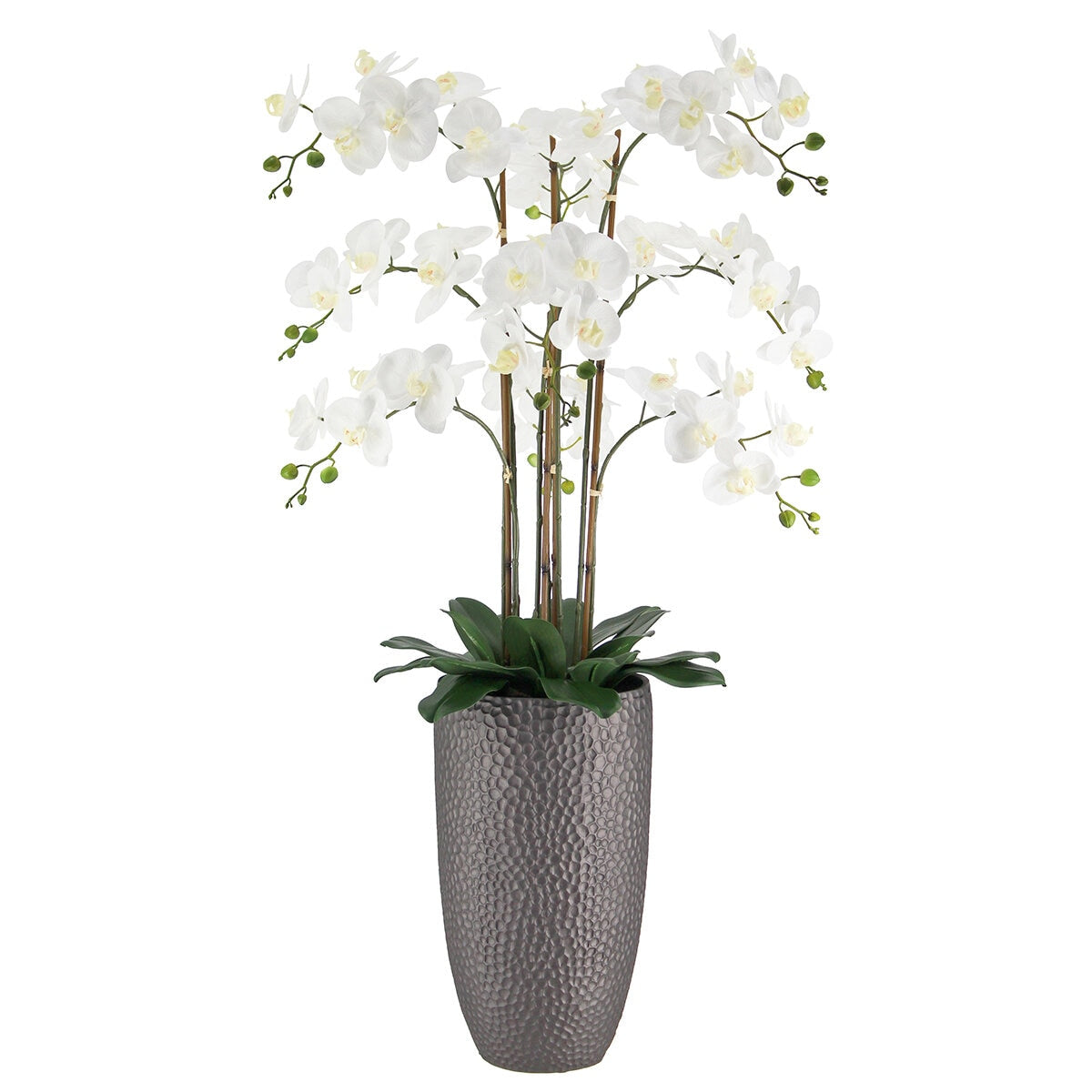 CGH 1.2M White Artificial Phalaenopsis Orchid Arrangement in Modern Planter - SuperSaverAU - view 2