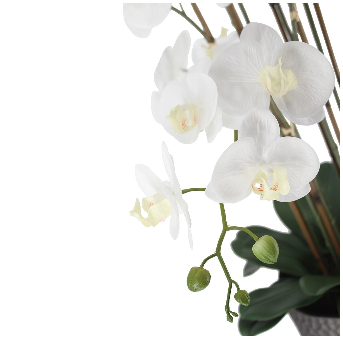 CGH 1.2M White Artificial Phalaenopsis Orchid Arrangement in Modern Planter - SuperSaverAU - view 3