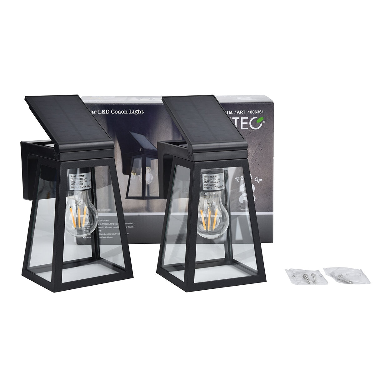 Lutec Solar LED Coach Light 2 Pack 6990905012 - SuperSaverAU - view 2