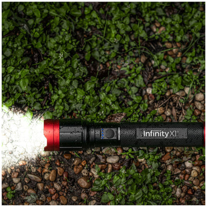 Infinity X1 5000 Lumen Dual Power Focusing Flashlight with USB Ports, Rechargeable Battery, Twist-to-Focus Beam, Aircraft Grade Aluminium Body