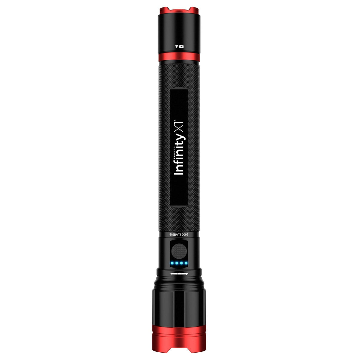 Infinity X1 5000 Lumen Dual Power Focusing Flashlight with USB Ports, Rechargeable Battery, Twist-to-Focus Beam, Aircraft Grade Aluminium Body