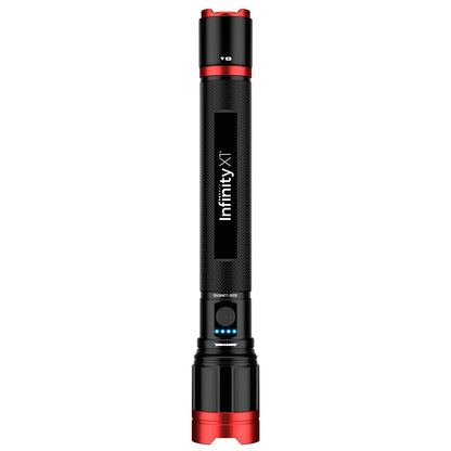 Infinity X1 5000 Lumen Dual Power Focusing Flashlight with USB Ports, Rechargeable Battery, Twist-to-Focus Beam, Aircraft Grade Aluminium Body
