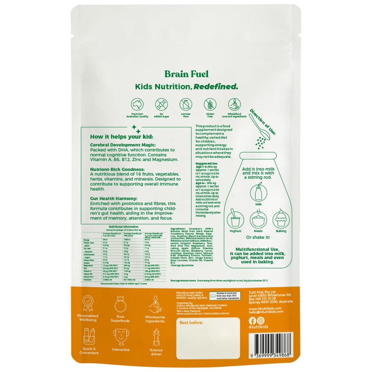 Tutti Kids Brain Fuel 150g - SuperSaverAU - view 2