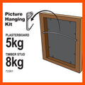 Everhang 8kg Picture Hanging Kit - Steel - Easy Installation - Durable - SuperSaverAU - view 2