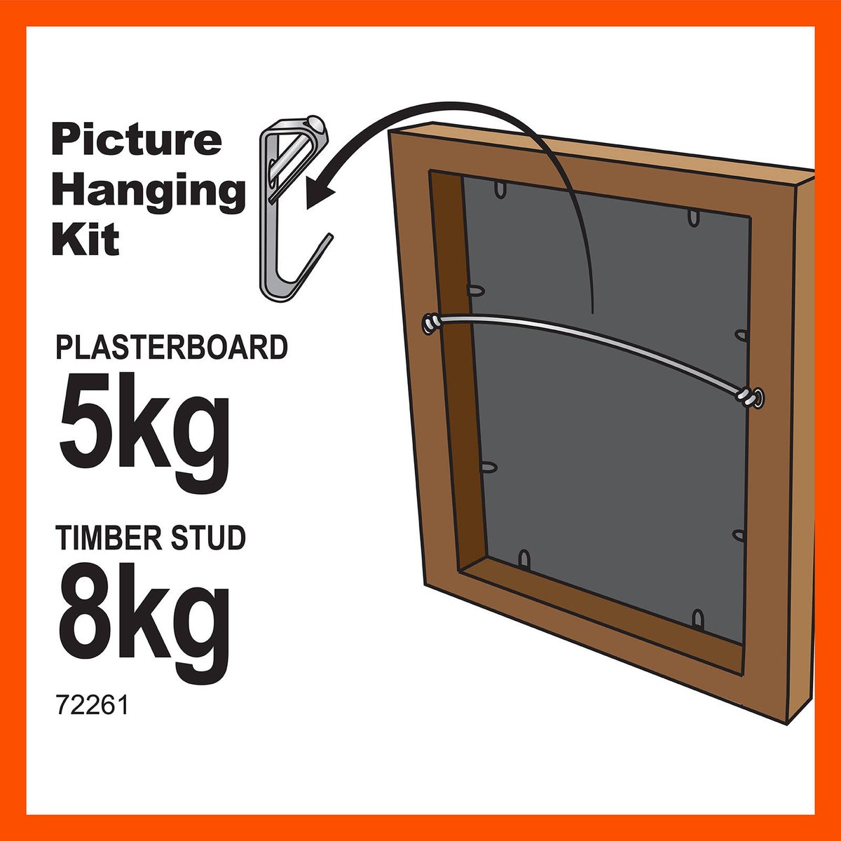 Everhang 8kg Picture Hanging Kit - Steel - Easy Installation - Durable - SuperSaverAU - view 2