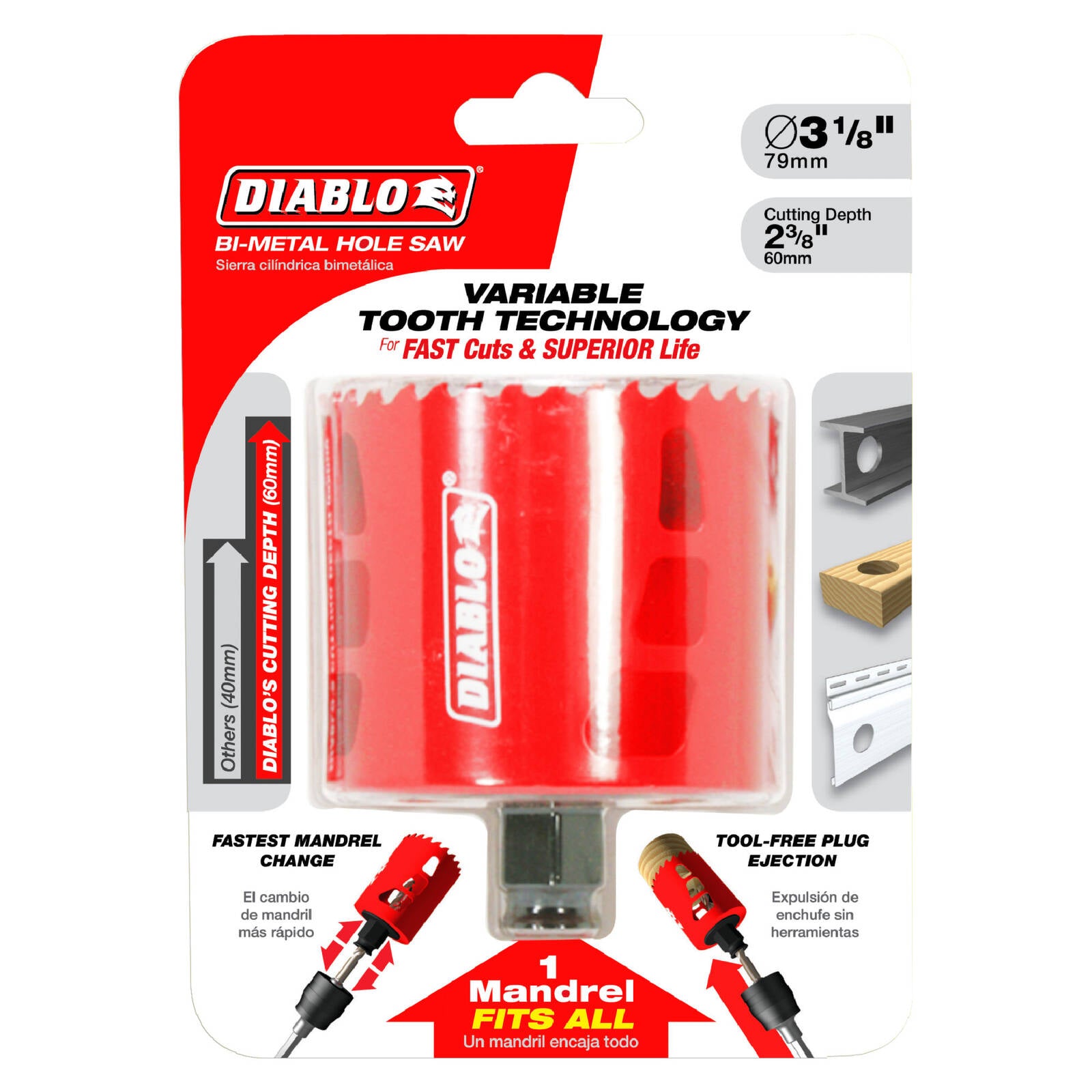 Diablo 79mm Bi-Metal Hole Saw 60mm Depth