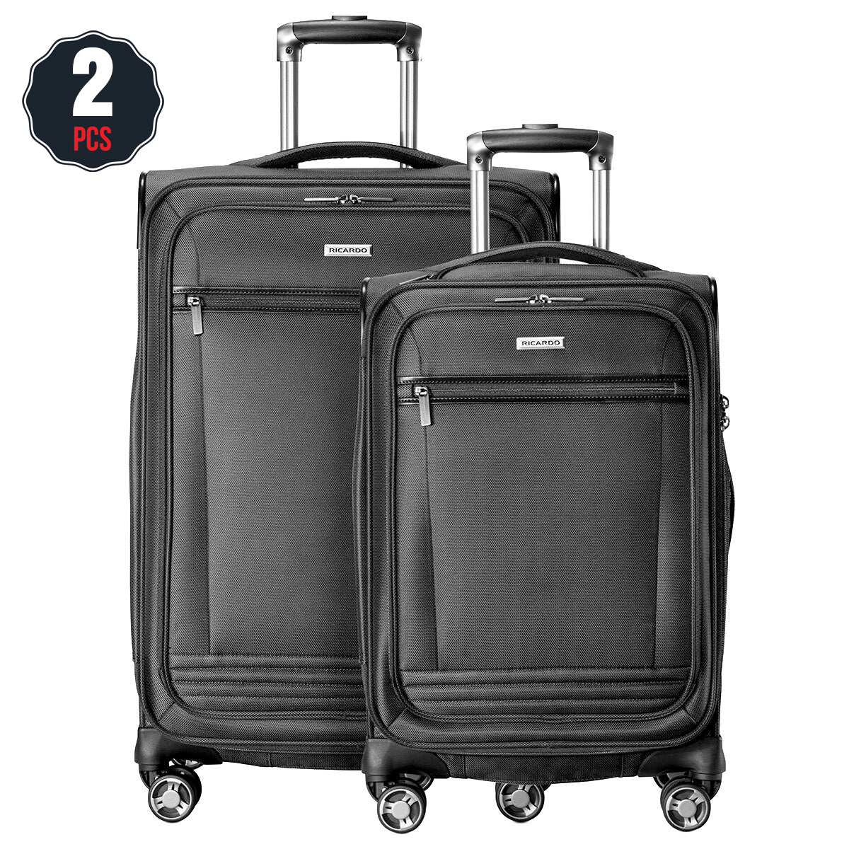 Ricardo Beverly Hills Mariposa Softside Luggage Set 2 Piece Black - SuperSaverAU - view 1